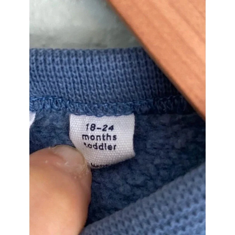 Baby Gap Disney Mickey Mouse Ski Sweatshirt Navy Blue Stripe 18-24M